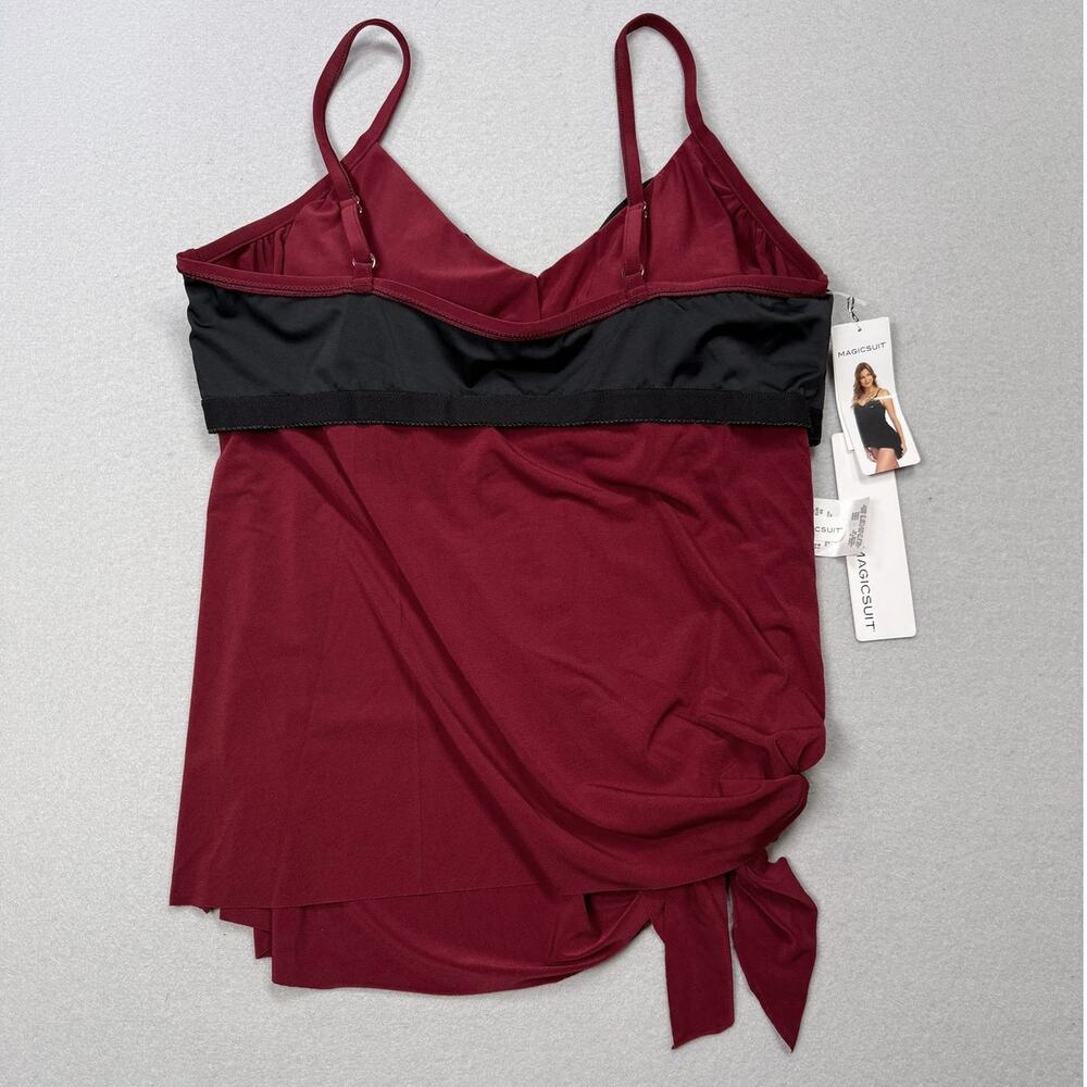 Magicsuit Alex Side-Tie Underwire Tankini Top Merlot 16 $128 - Picture 9 of 9